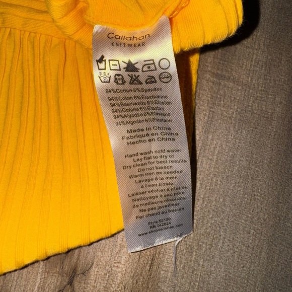 Callahan Knitwear Mimi Halter Crop Top in Yellow Size Small - Picture 7 of 8